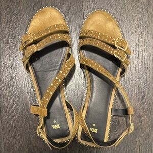 Zara Tan Studded Women's Sandals
